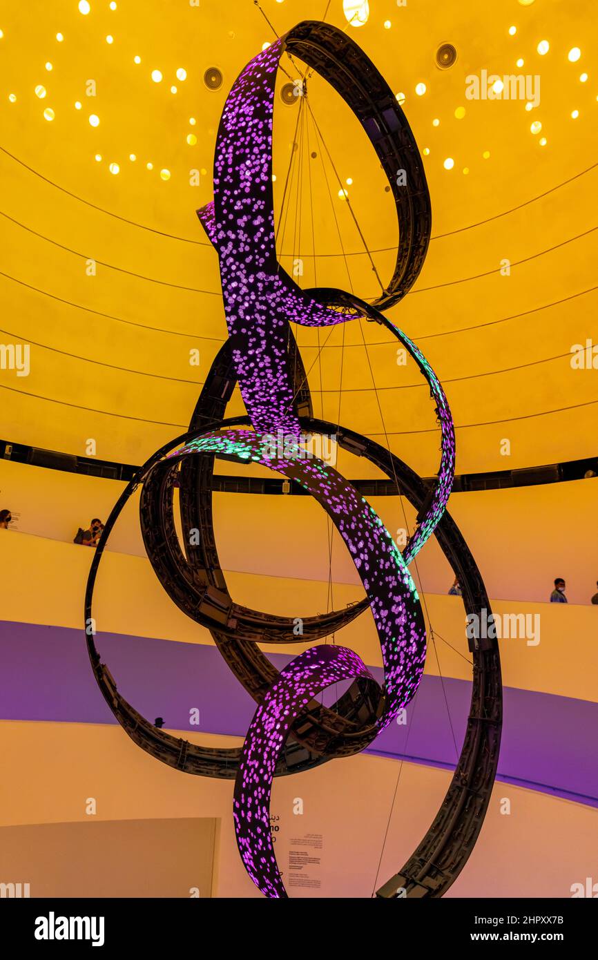 Im spanischen Pavillon auf der Dubai EXPO 2020 in den Vereinigten Arabischen Emiraten. Stockfoto