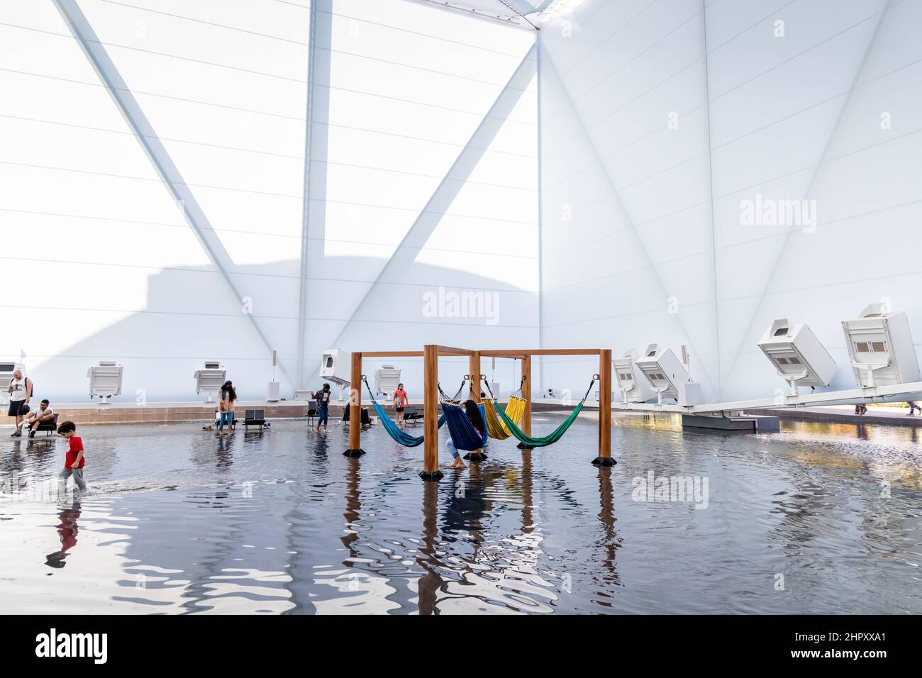 Brasilien Pavillon im Sustainability District auf der Dubai EXPO 2020 in den VAE. Stockfoto