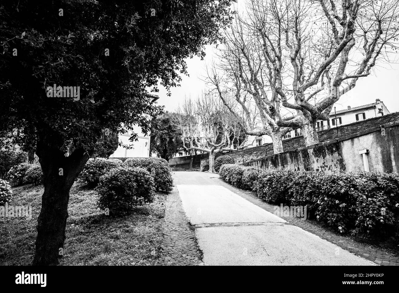 Die Gärten des Apostolischen Palastes, Sommerresidenz der Päpste, Castel Gandolfo, Italien Stockfoto