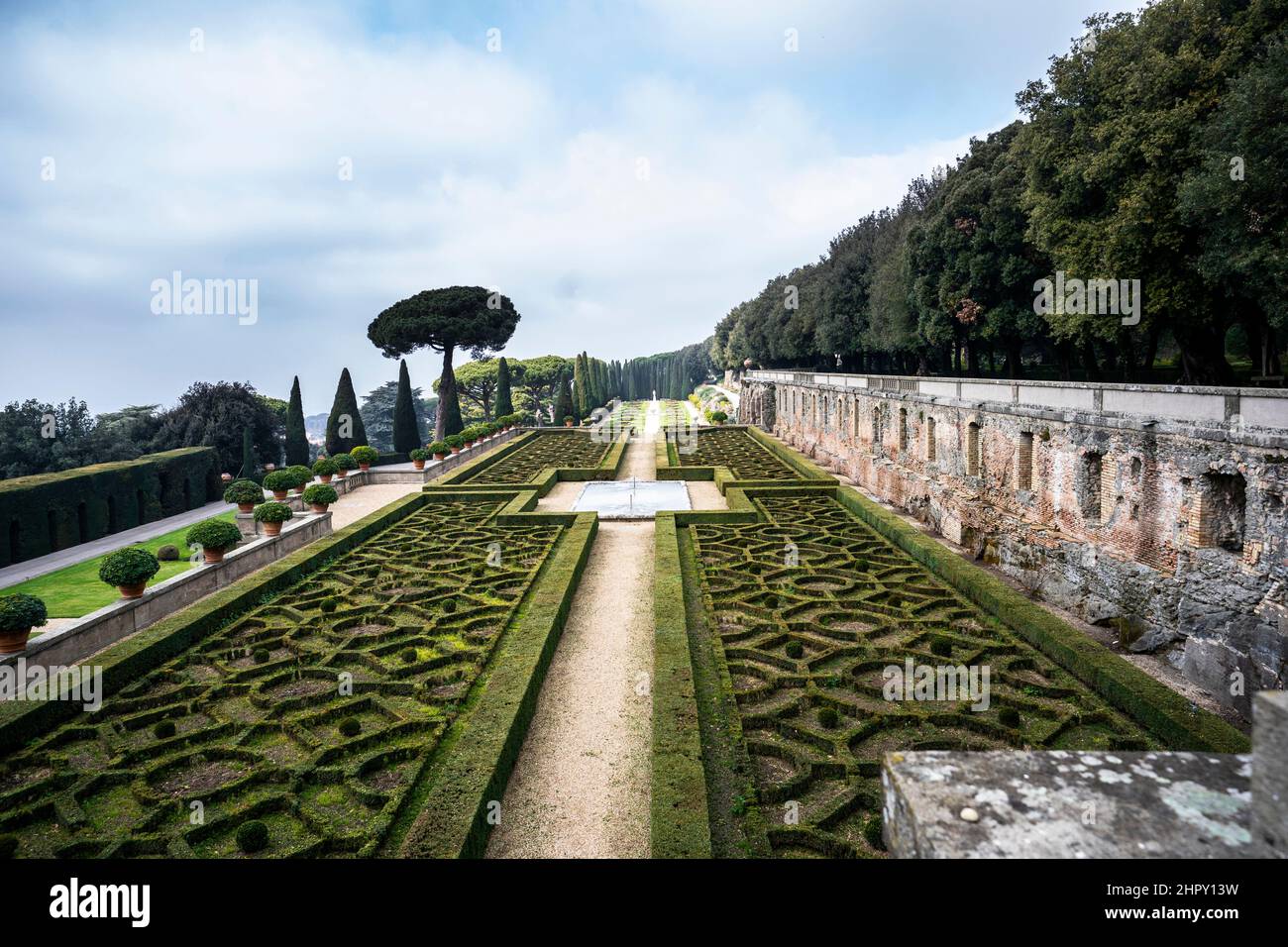 Die Gärten des Apostolischen Palastes, Sommerresidenz der Päpste, Castel Gandolfo, Italien Stockfoto