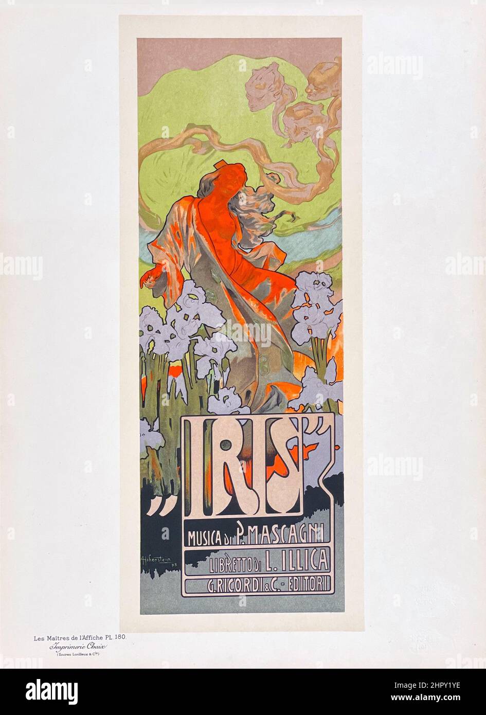 Maitres de l'affiche Band 4 - Platte 180 - Hohenstein - Iris, 1895 Stockfoto