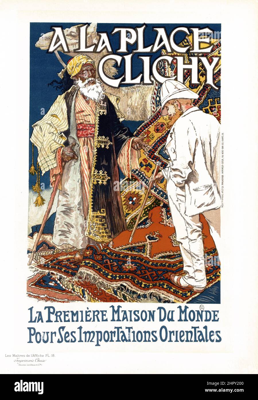 Maitres de l'affiche Band 1 - Platte 18 - Eugene Grasset, 1895. A La Place Clichy. La Premiere Maison Du Monde. Stockfoto