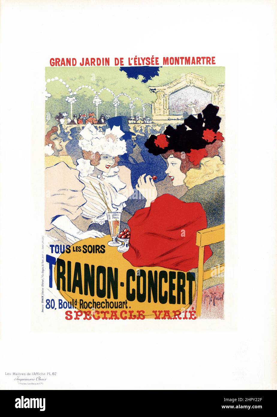 Maitres de l'affiche Band 2 - Platte 62 - Georges Meunier - Trianon-Konzert 1895. Stockfoto