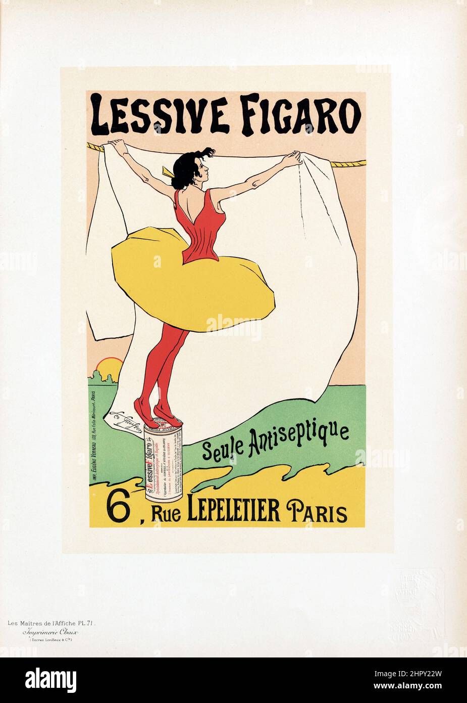 Maitres de l'affiche Band 2 - Platte 71 - Leo Gausson, 1895. Lessive Figaro. Stockfoto