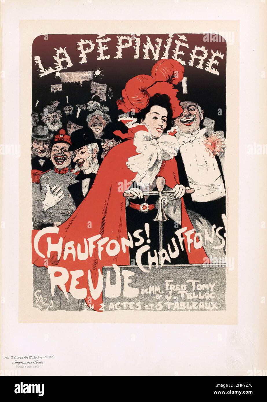 Maitres de l'affiche Vol 4 - Platte 159 - Jules-Alexandre Grün - La Pepiniere, Chauffons, Revue. Theaterposter. 1895. Stockfoto