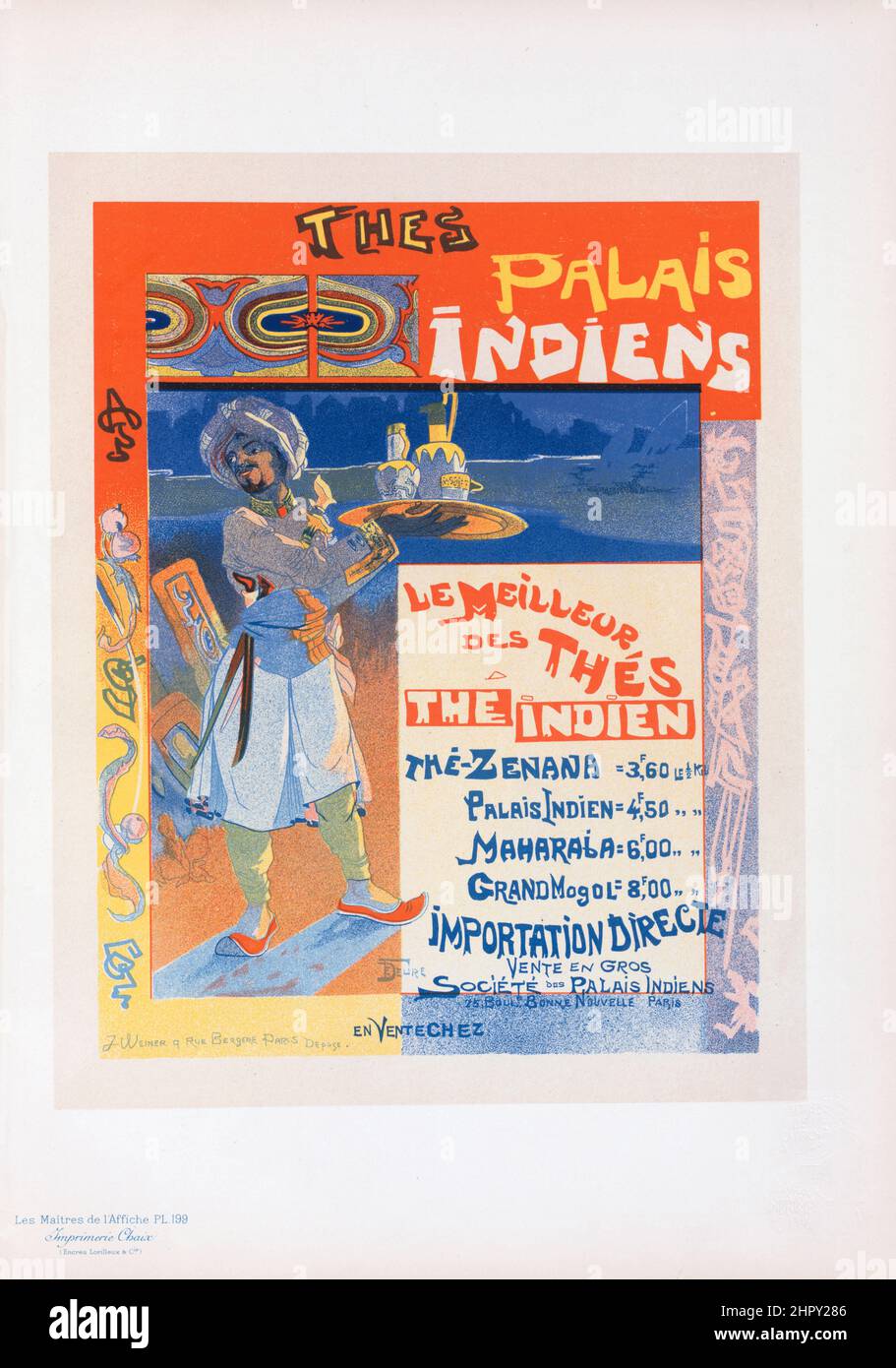 Maitres de l'affiche vol 5 - Platte 199 - Georges de Feure - Thes Palais Indiens, c 1900 Stockfoto