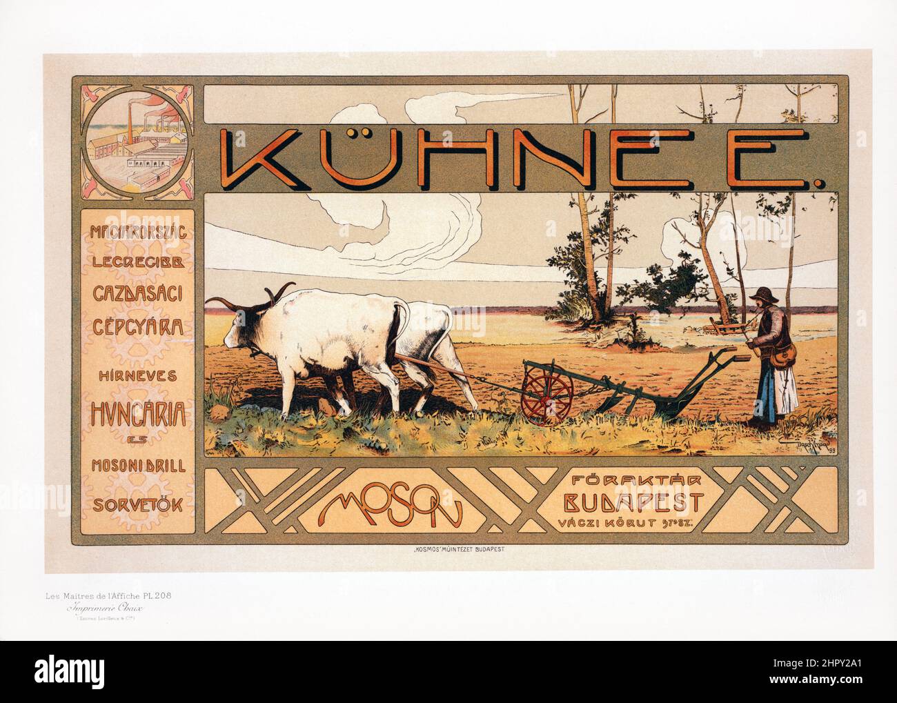 Maitres de l'affiche vol 5 - Platte 208 - Arpad Basch - Kühnee, Budapest, 1900 Stockfoto