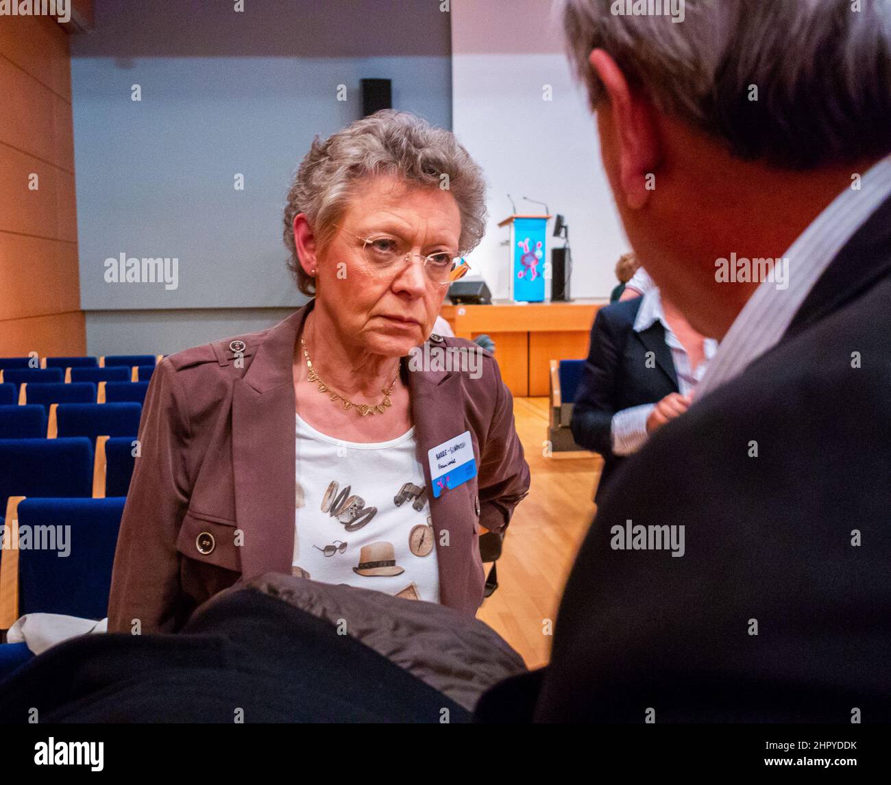 Paris, Frankreich, "Francoise Barré-Sinoussi", Französische Wissenschaftlerin, Chercher Scientifique, HIV AIDS Virus Entdeckung, Frauen Wissenschaft, AIDS Treffen, berühmte franzosen Stockfoto