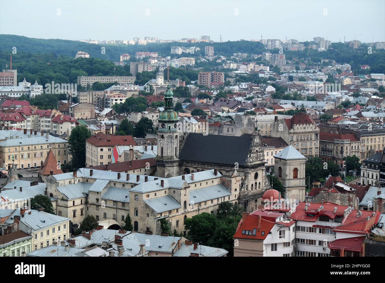 Panoramablick in lviv, Ukraine Stockfoto