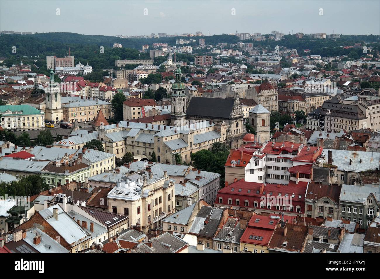 Panoramablick in lviv, Ukraine Stockfoto
