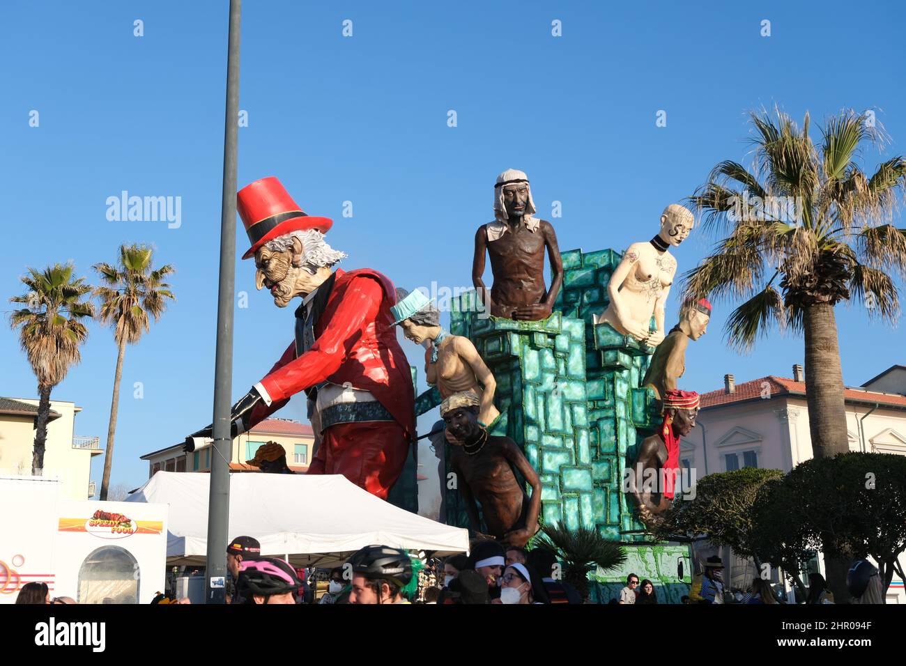 Fotos der Parade schwebt für den Karneval von viareggio, im Norden der toskana, in Italien. Stockfoto