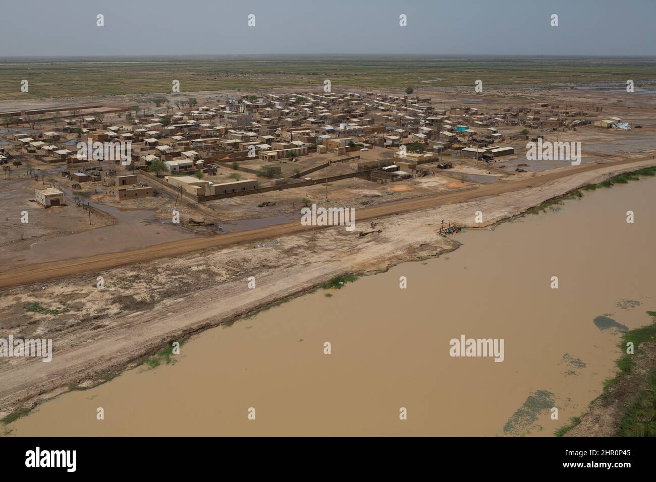 Die verbesserte Bewässerungsinfrastruktur im Senegal-Flussdelta ist Teil des MCC-Projekts Bewässerung und Wasserressourcen-Management des Senegal Compac Stockfoto