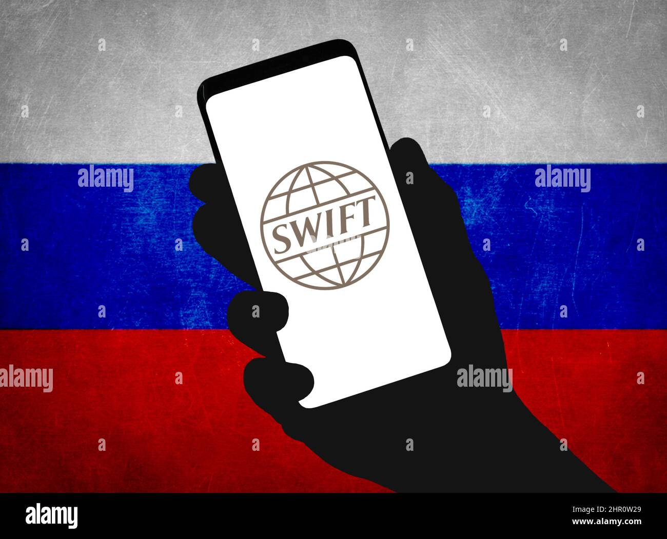 Rasche Sanktionen gegen Russland Stockfoto
