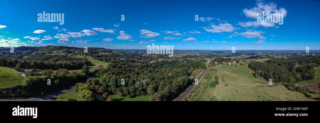 Vue aérienne sur l'Yssandonnais Stockfoto