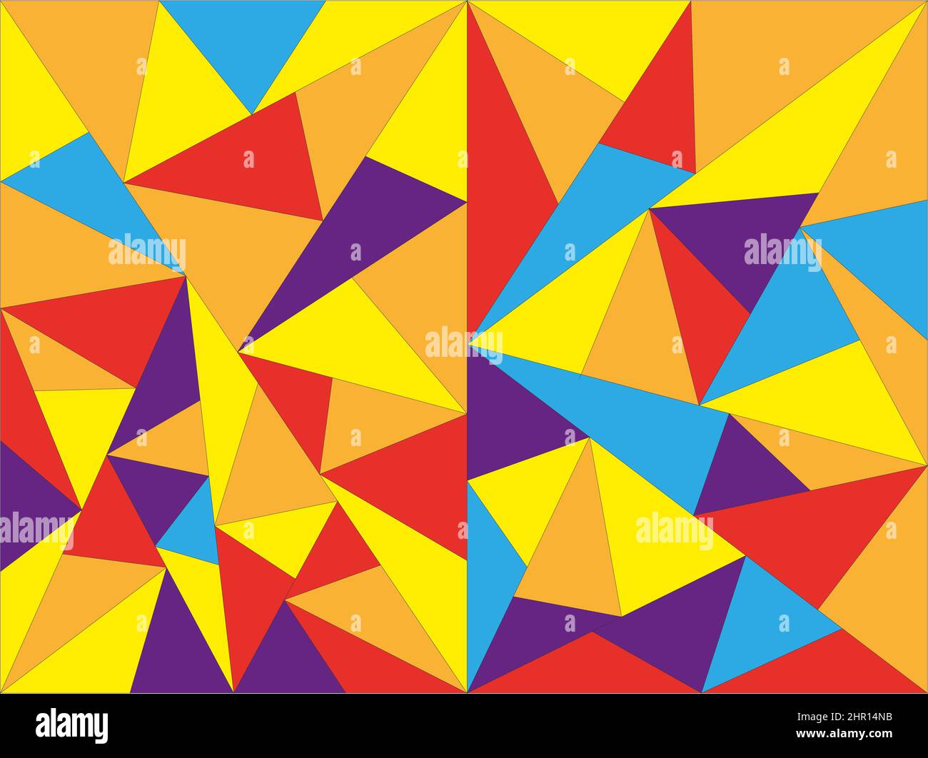 Grafiken, die die Textur von Dreiecken in verschiedenen Farben und Größen zeigen. Stockfoto