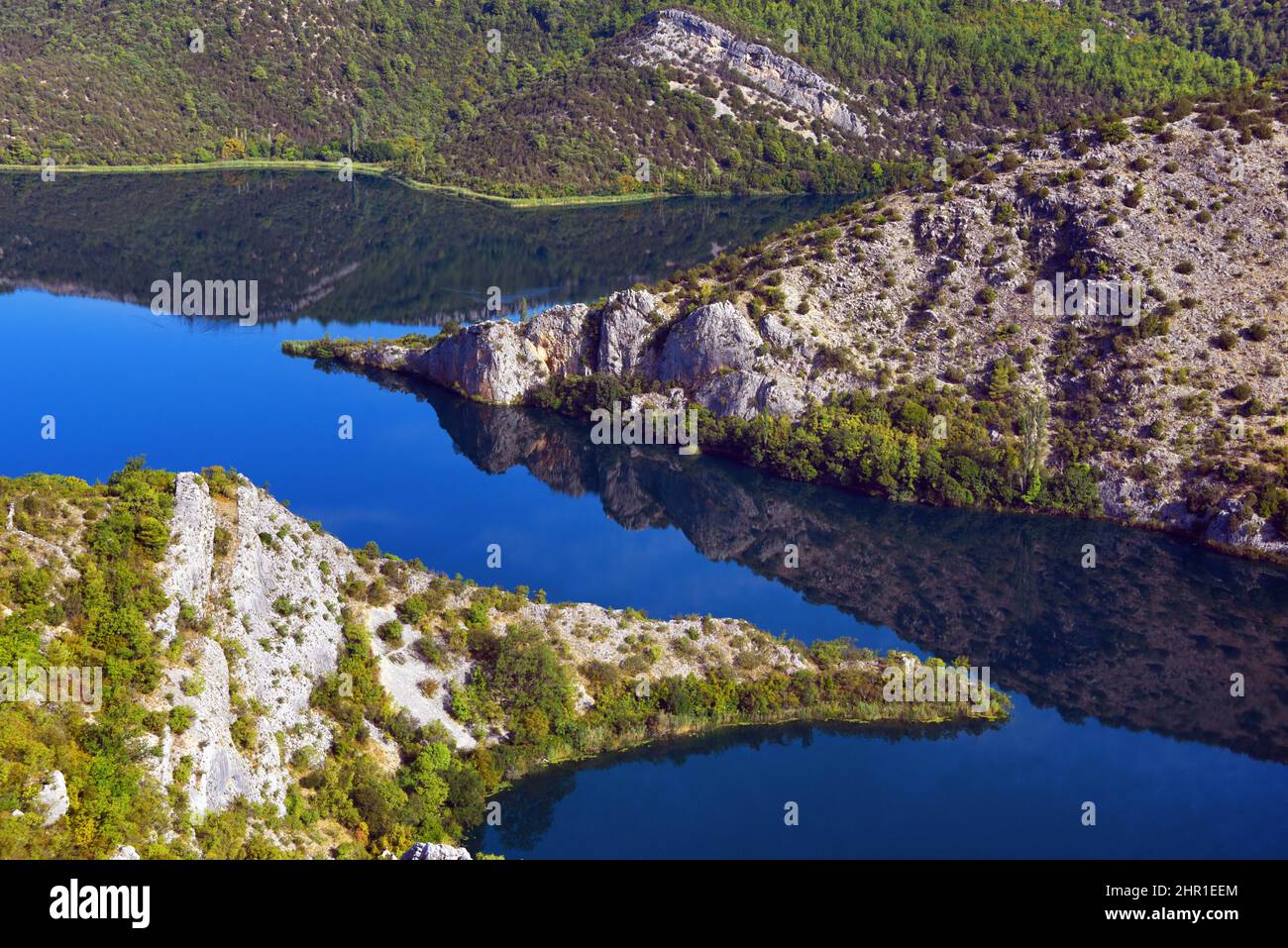 Fluss Krka, Kroatien, Nationalpark Krka, Lozovac Stockfoto
