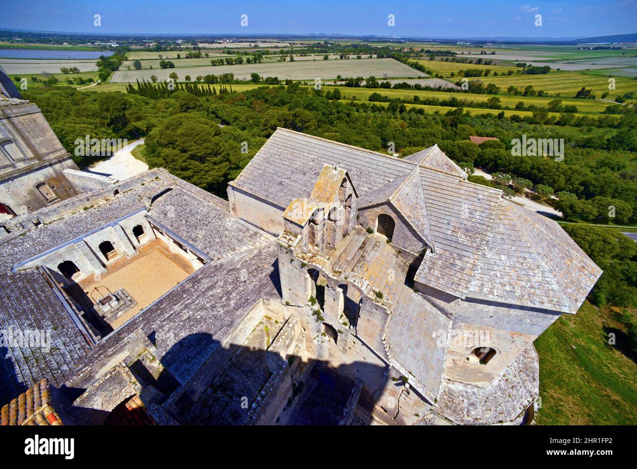 Abtei von Montmajour aus dem 10.. Jahrhundert, Frankreich, Bouches du Rhone, Arles Stockfoto