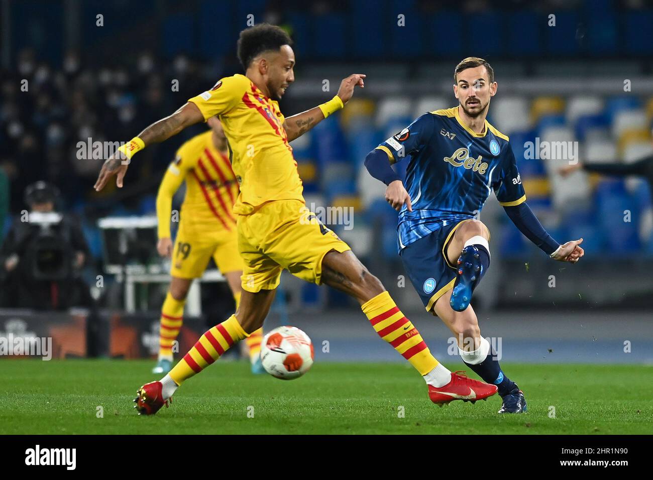 NEAPEL, ITALIEN - 24. FEBRUAR: Während des UEFA Europa League-Spiels zwischen SSC Napoli und FC Barcelona im Stadio Diego Armando Maradona am 24. Februar 2022 in Neapel, italien (Foto: Ciro Santangelo/Orange Picles) Stockfoto