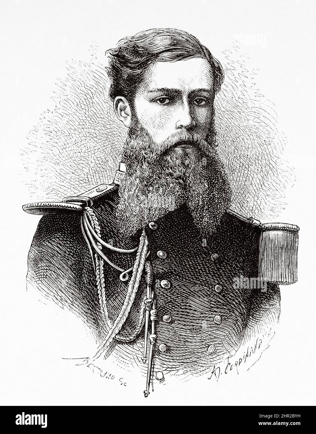 Adrien-Paul Balny d'Avricourt (1849-1873) war ein französischer Marineoffizier in Vietnam. Asien. Eroberung des Tonkin-Deltas durch Romanet de Caillaud Stockfoto