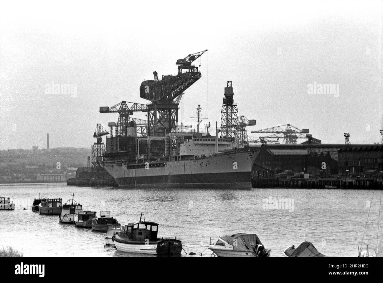 Schiffsreparaturen an der Walker Yard River Tyne cerca 1969 Stockfoto