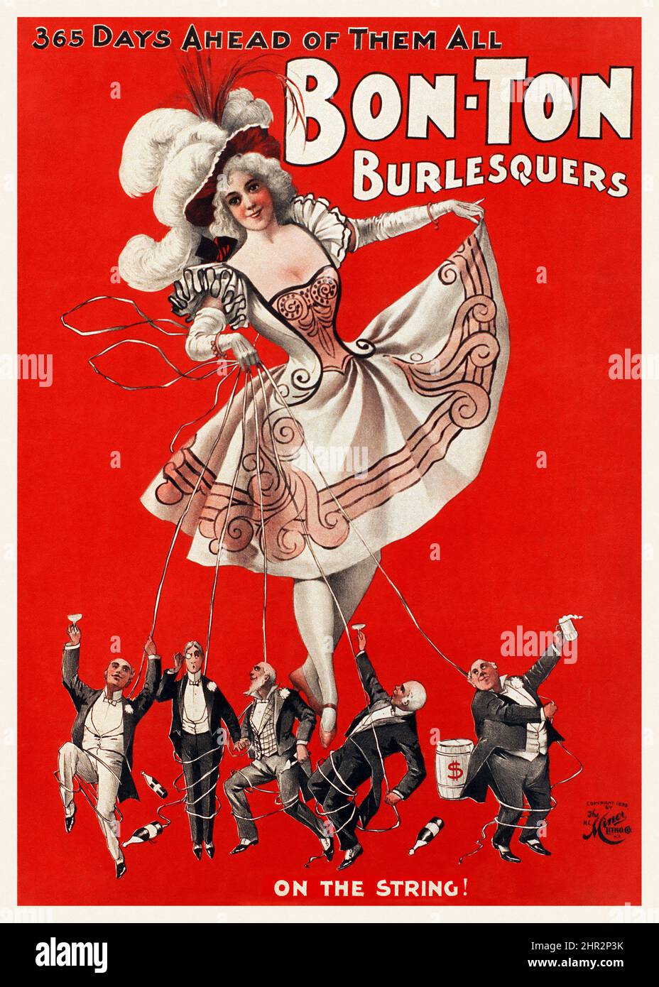 Bon Ton Burlesquers 365 Tage vor ihnen allen, 1898 - antikes Werbeplakat. Stockfoto