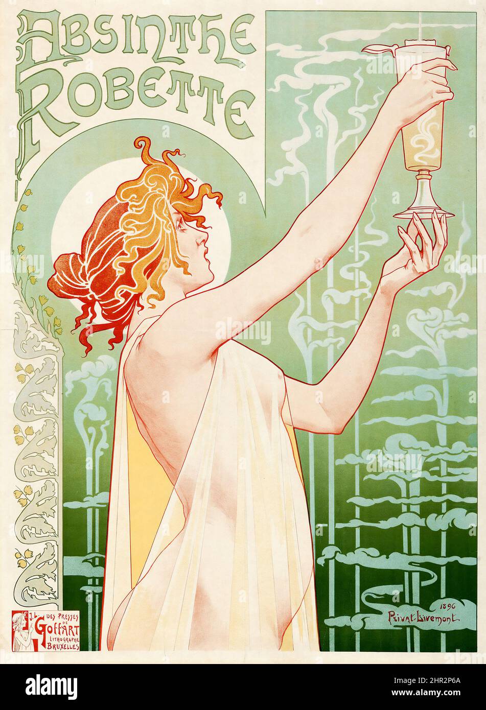 Jugendstilplakat, Absinthe Robette (1896) - Vintage Werbeplakat Stockfoto
