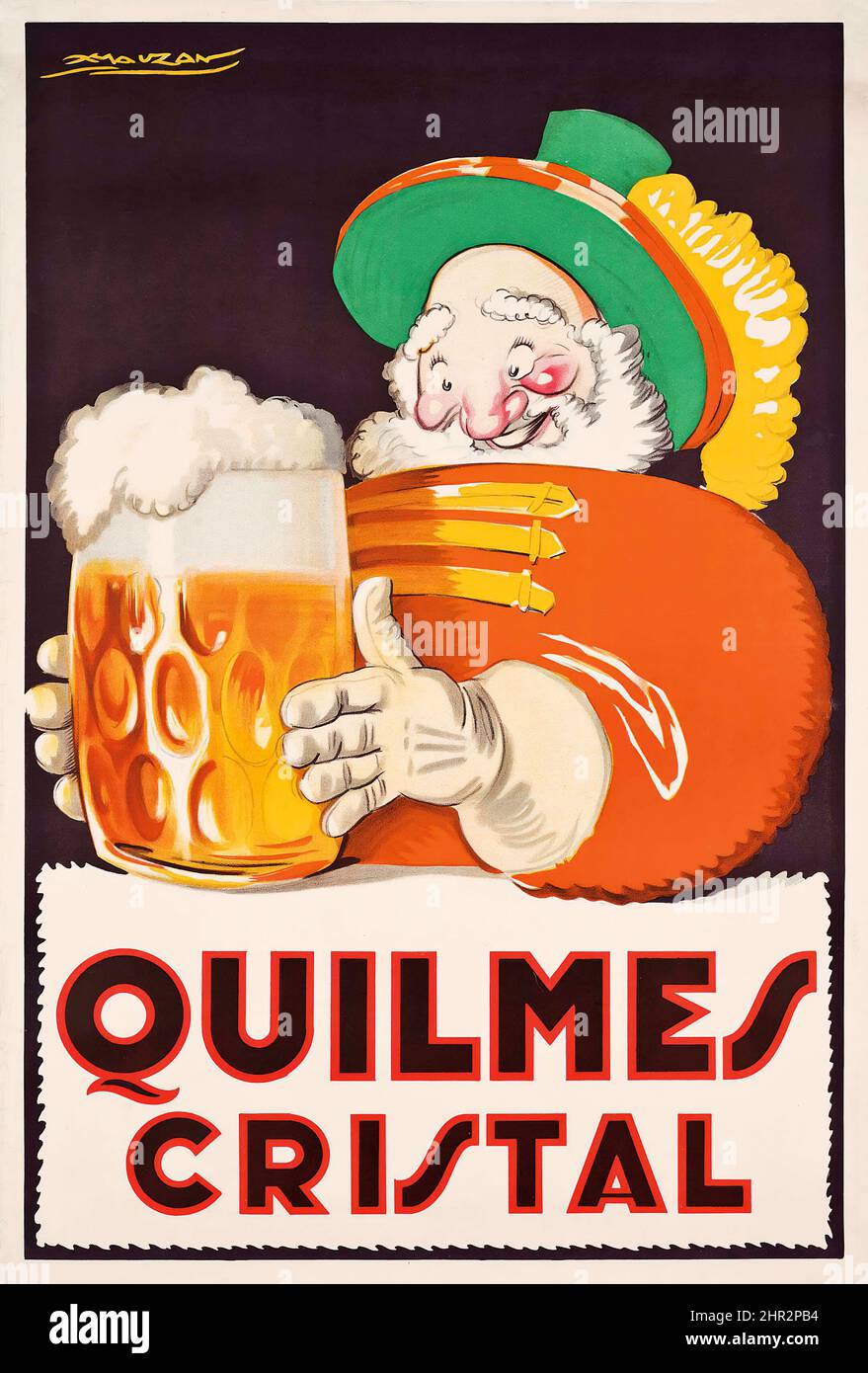 Achille L. Mauzan (1883-1952) QUILMES CRISTAL - vintage Werbeplakat, 1930. Stockfoto