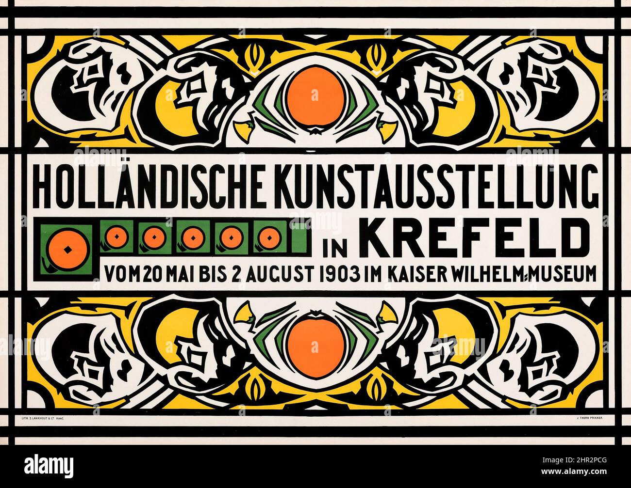 Niederländische Kunstausstellung (Kaiser-Wilhelm-Museum Krefeld, 1903). Deutsches Ausstellungsplakat. Jugendstil. Stockfoto