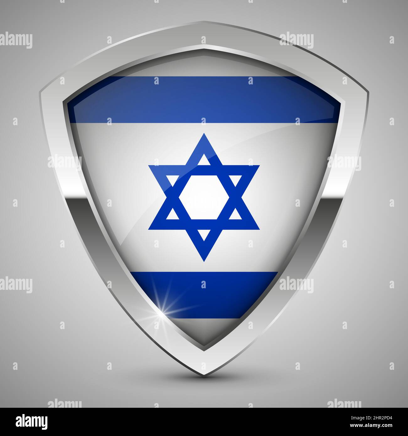 EPS10 Vektor Patriotisches Schild mit der Flagge Israels. Ein Element der Wirkung für die Verwendung, die Sie daraus machen möchten. Stock Vektor