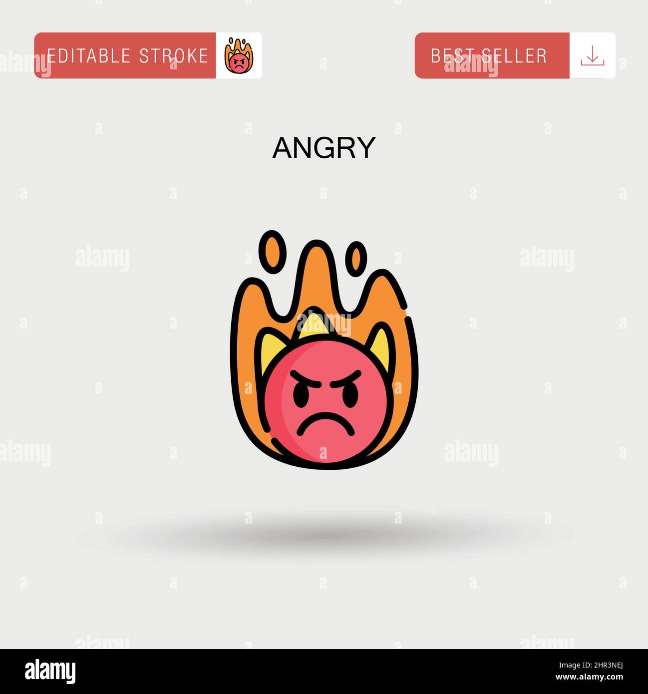 „Angry Simple“-Vektorsymbol. Stock Vektor