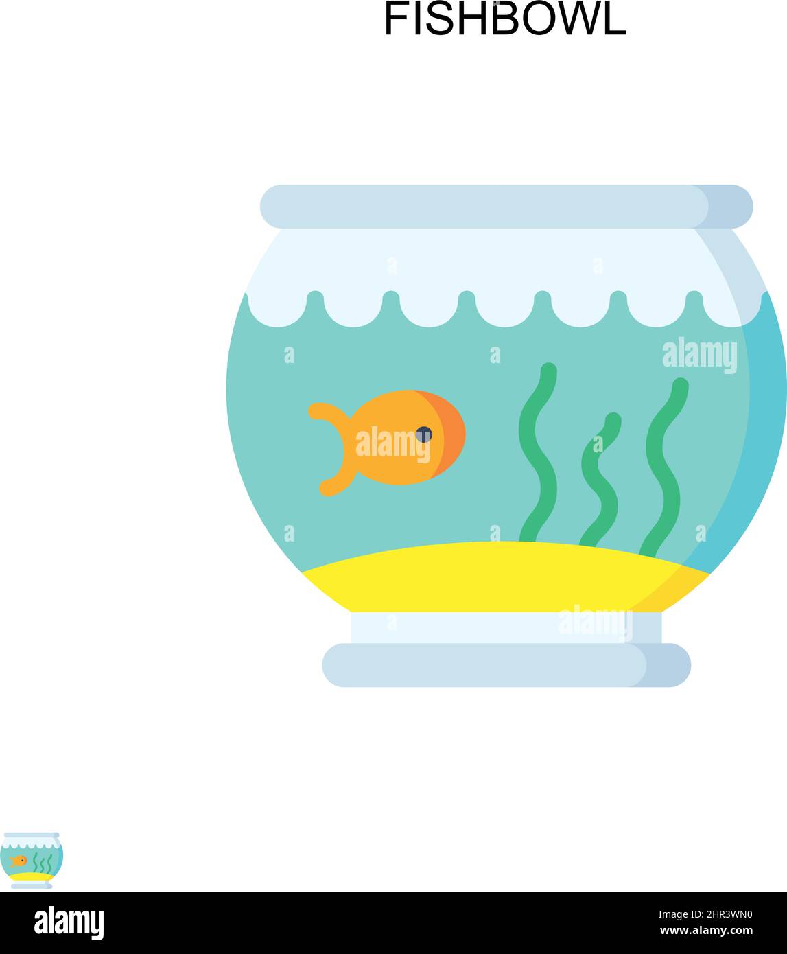 Einfaches Vektor-Symbol für Fishbowl. Illustration Symbol Design-Vorlage für Web mobile UI-Element. Stock Vektor