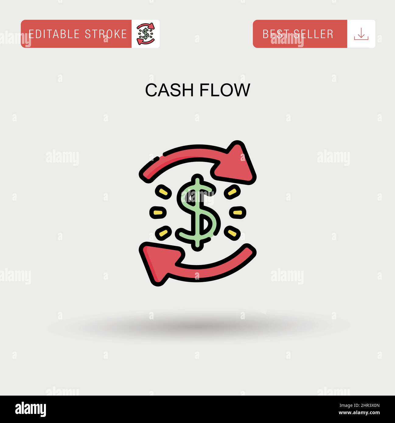Einfaches Vektorsymbol für Cashflow. Stock Vektor