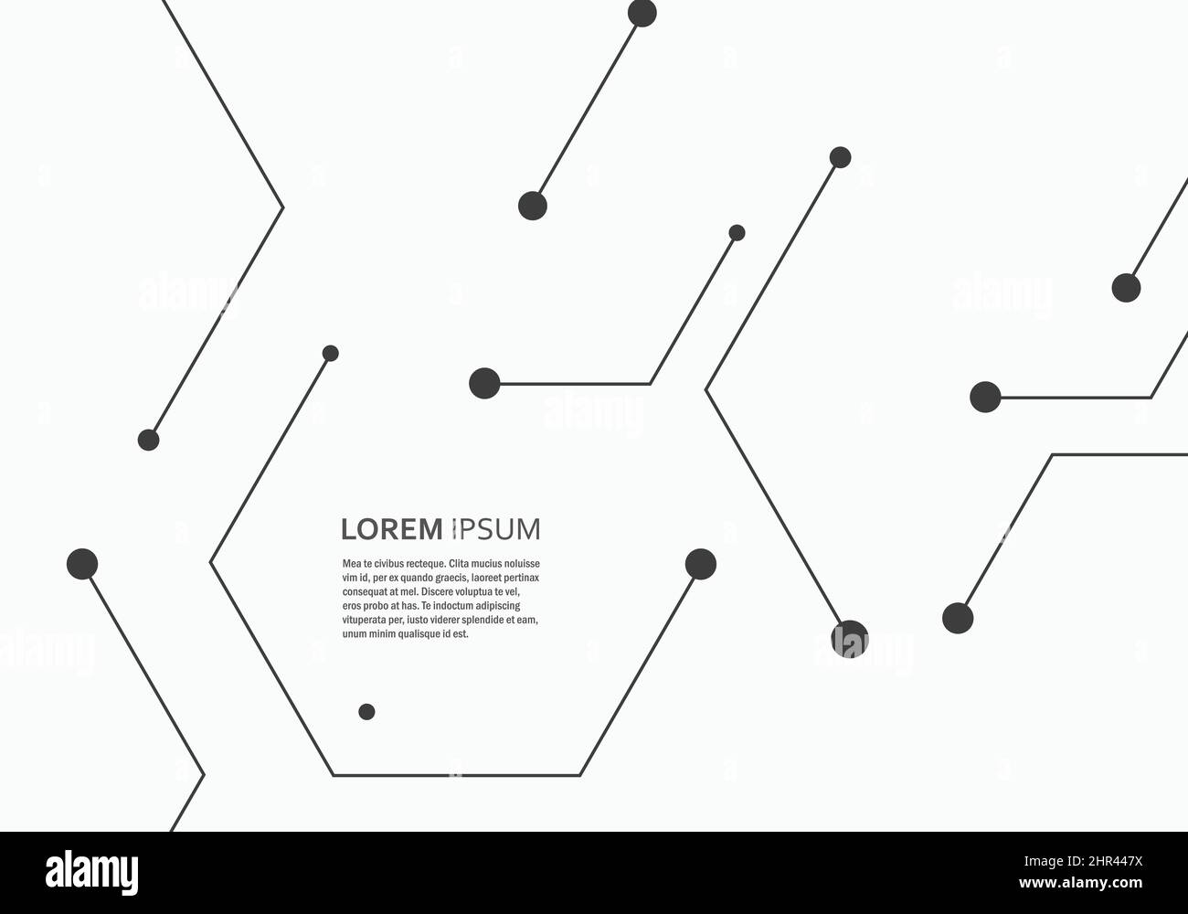 Sechsecke genetisch, Wissenschaft Vektor-Verbindung, chemische Karkasse und soziale Netzwerk. Vektorkonzept mit Linien und Punkten Stock Vektor