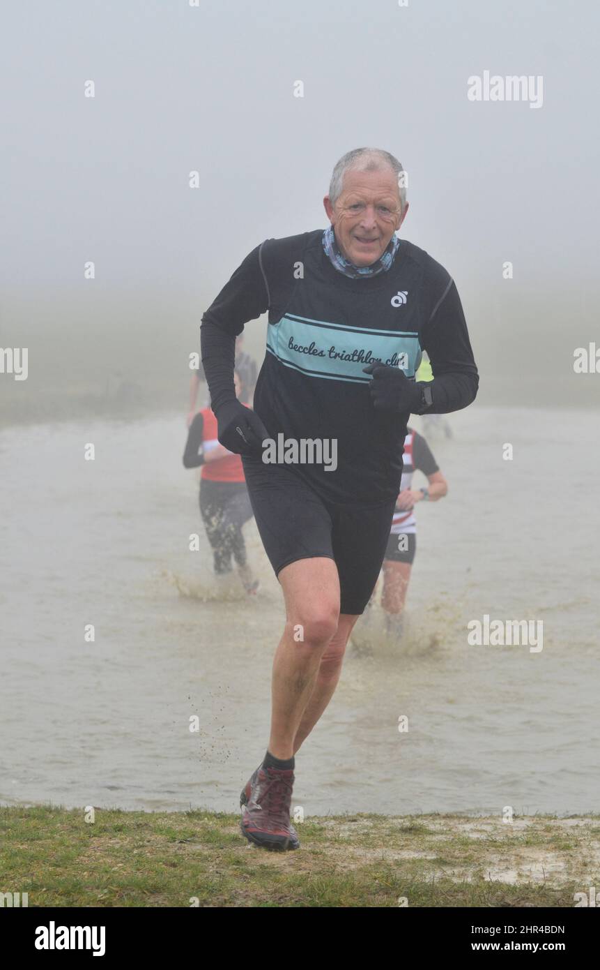 Rentner laufen Club Cross Country Rennen haverhill suffolk england Stockfoto