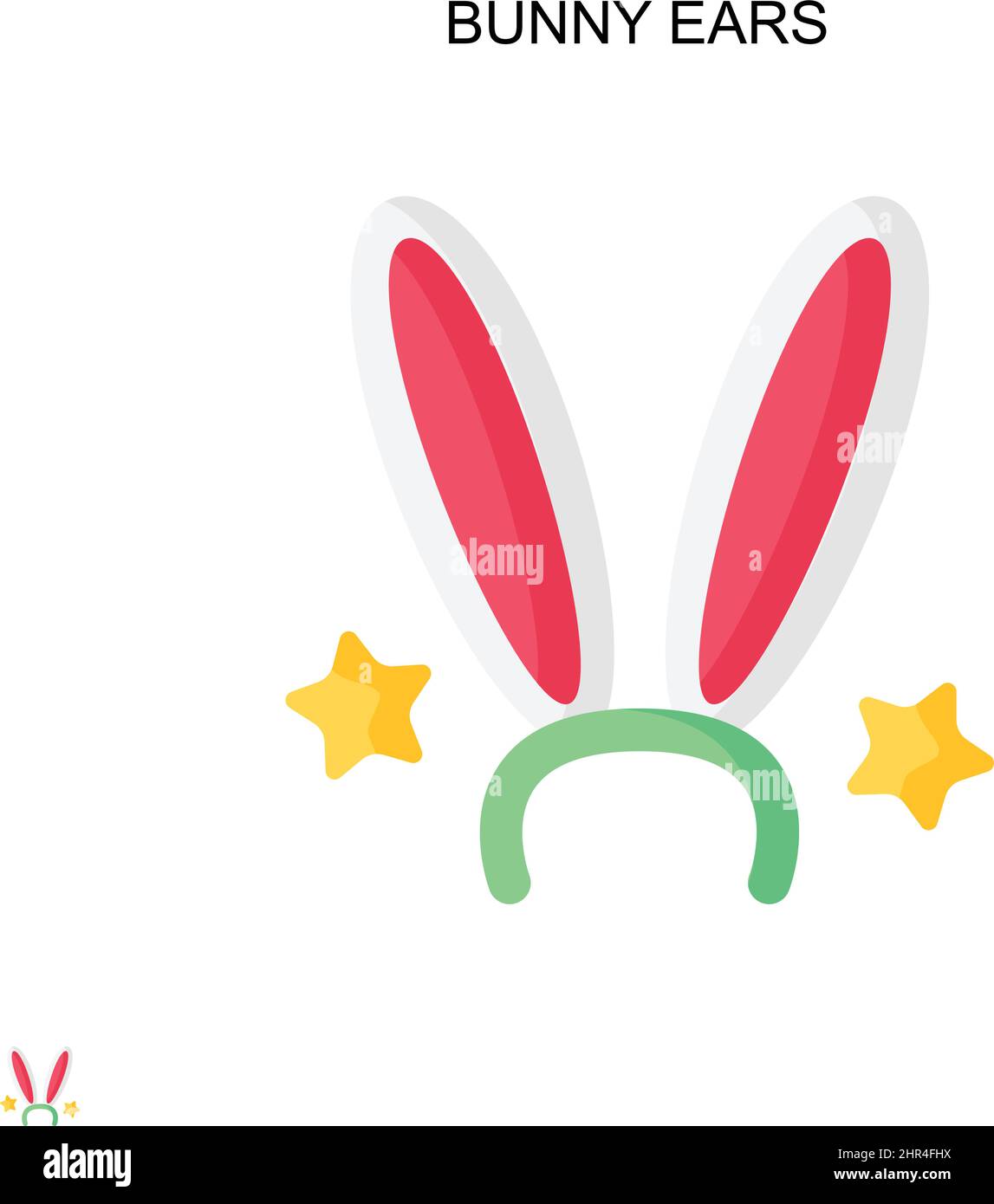 Bunny Ears einfaches Vektor-Symbol. Illustration Symbol Design-Vorlage für Web mobile UI-Element. Stock Vektor