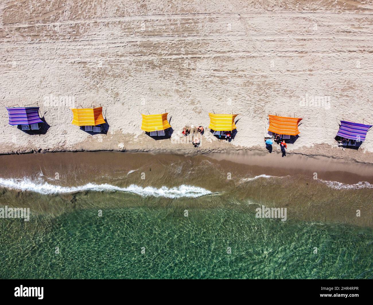 Luftaufnahme des karibischen Strandes in Tela, Honduras Stockfoto