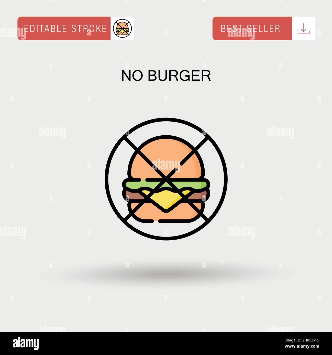 Kein einfaches Burger-Vektorsymbol. Stock Vektor