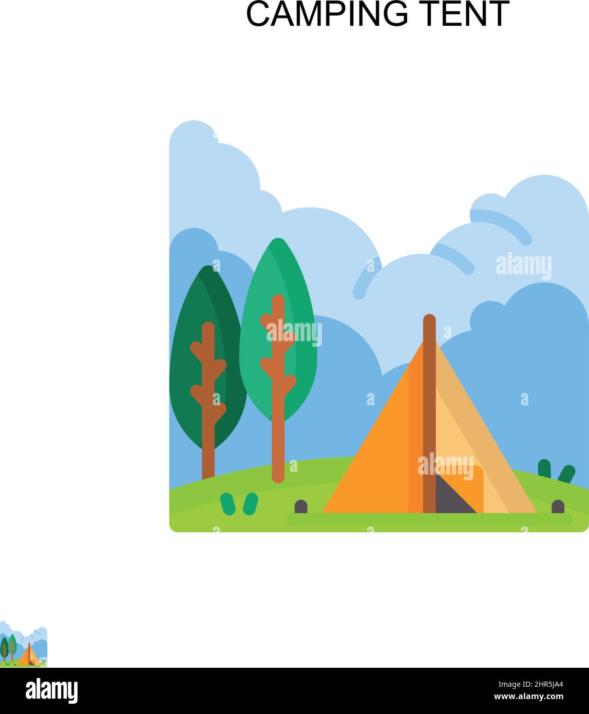 Camping Zelt einfaches Vektor-Symbol. Illustration Symbol Design-Vorlage für Web mobile UI-Element. Stock Vektor