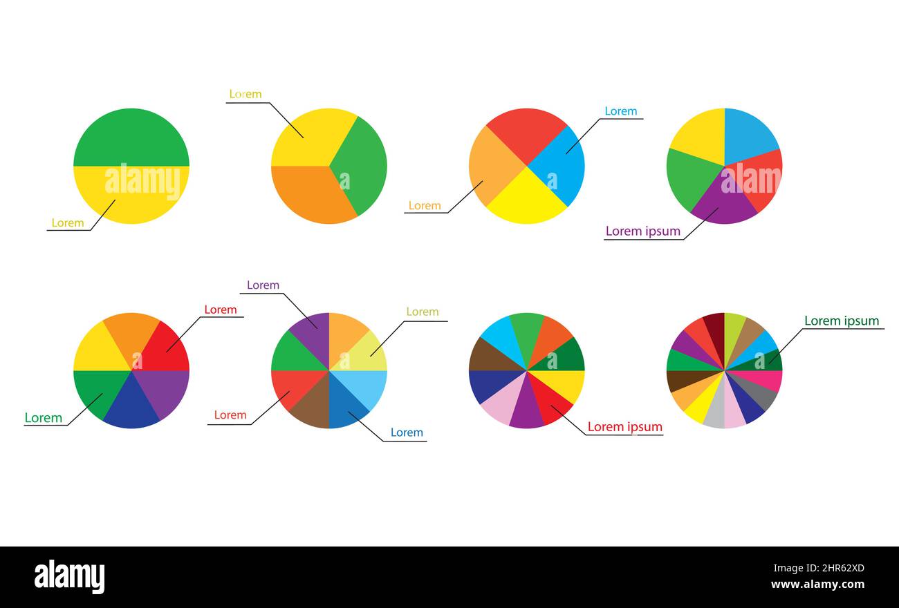 Runde Diagramme und Infografiken - visuelle Darstellungen, die Informationen darstellen Stock Vektor