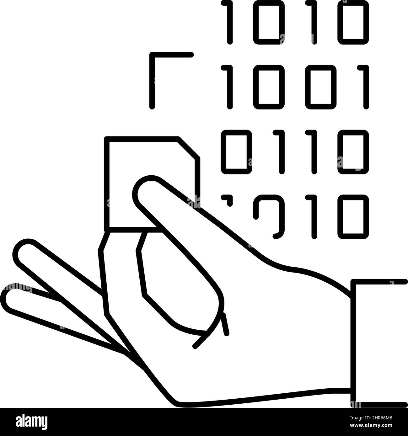 Programmierung rfid-Chip Linie Symbol Vektor Illustration Stock Vektor