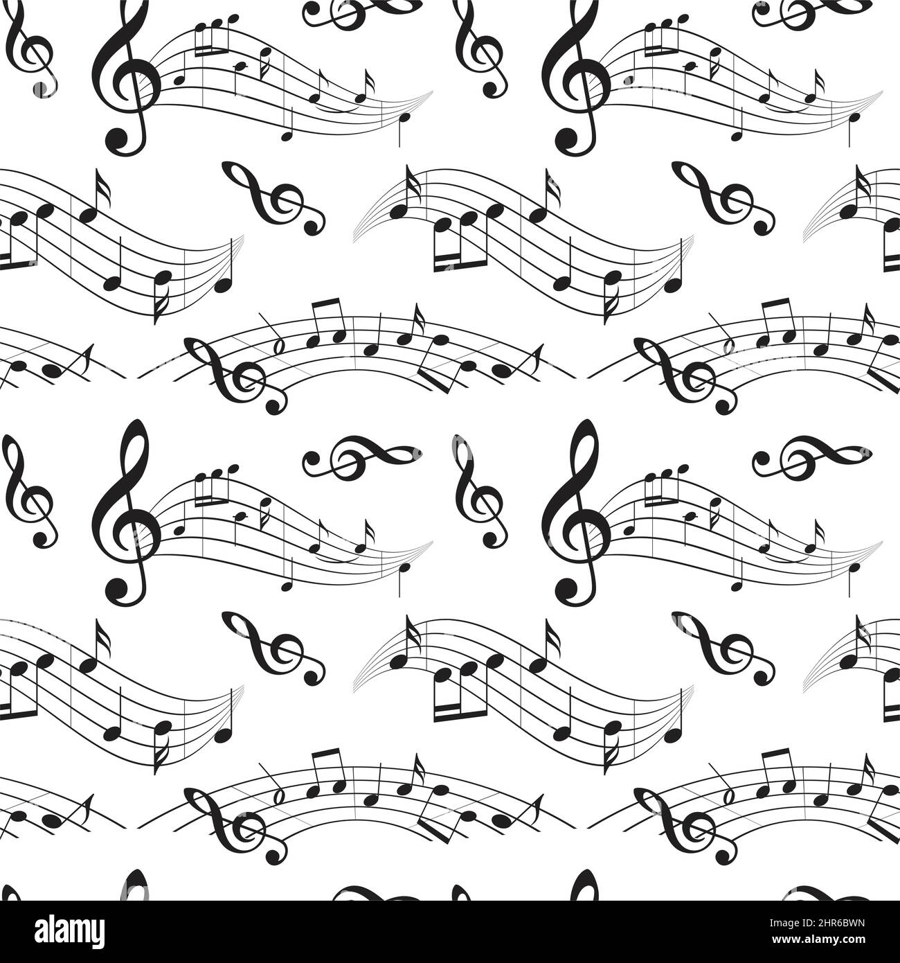 Nahtloses Muster mit Musiknoten - Vektorhintergrund Stock Vektor