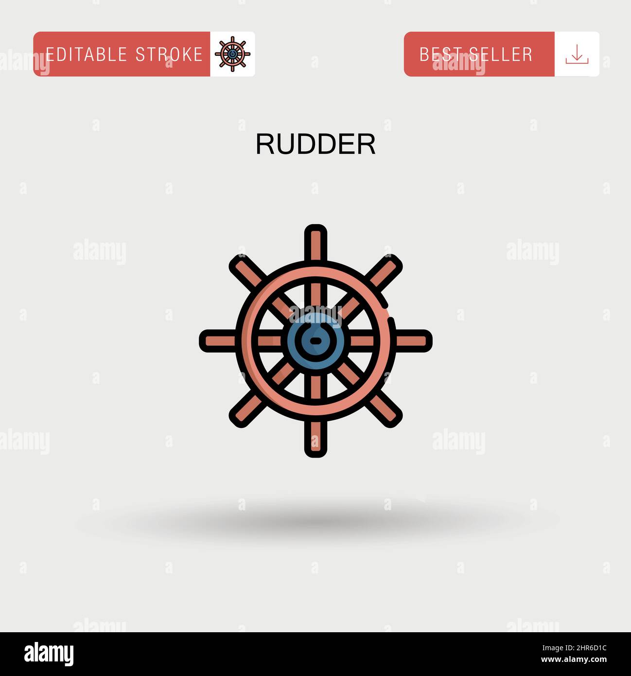 Einfaches Vektorsymbol für das Ruder. Stock Vektor