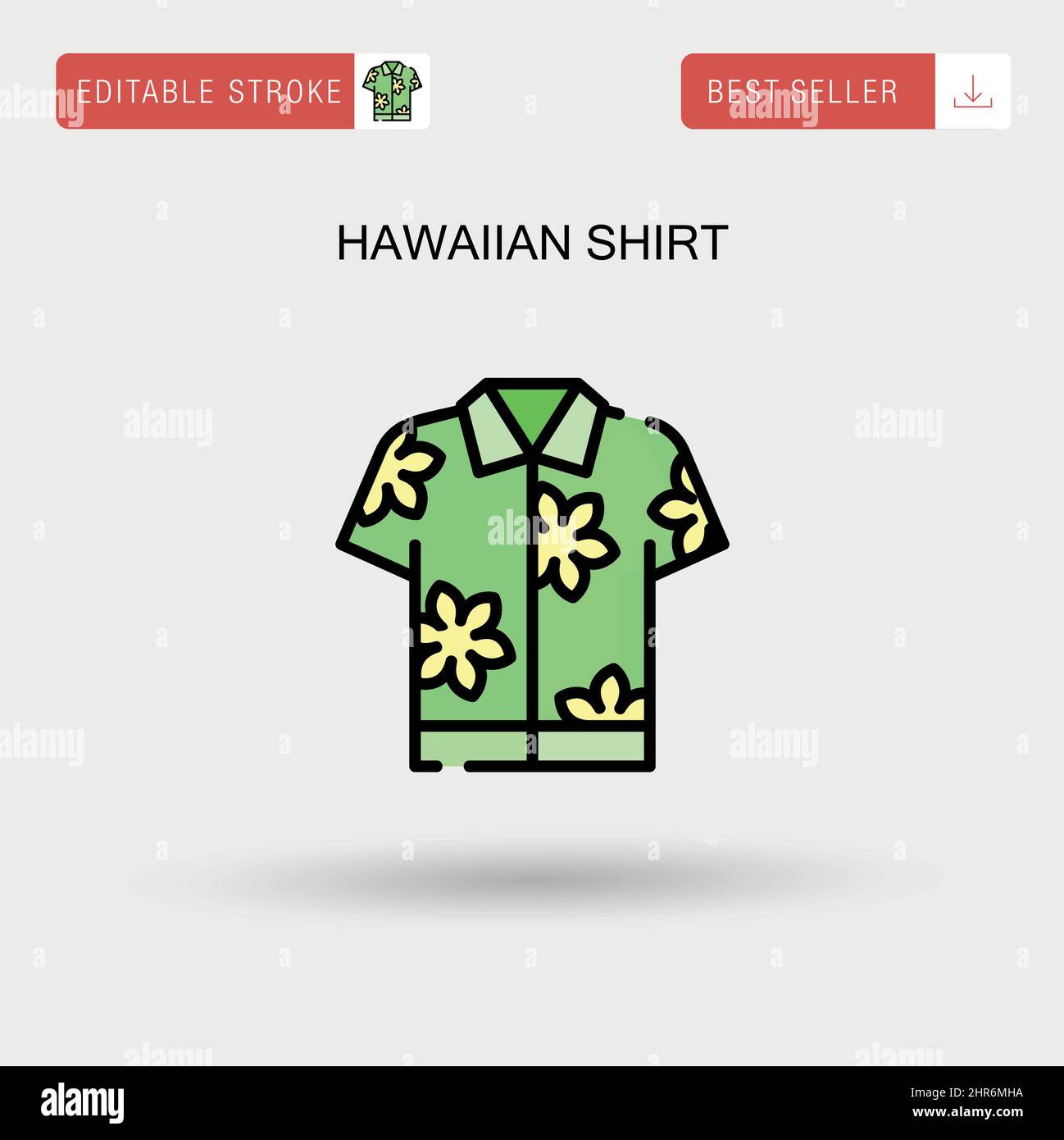 Hawaiihemd einfache Vektor-Symbol. Stock Vektor