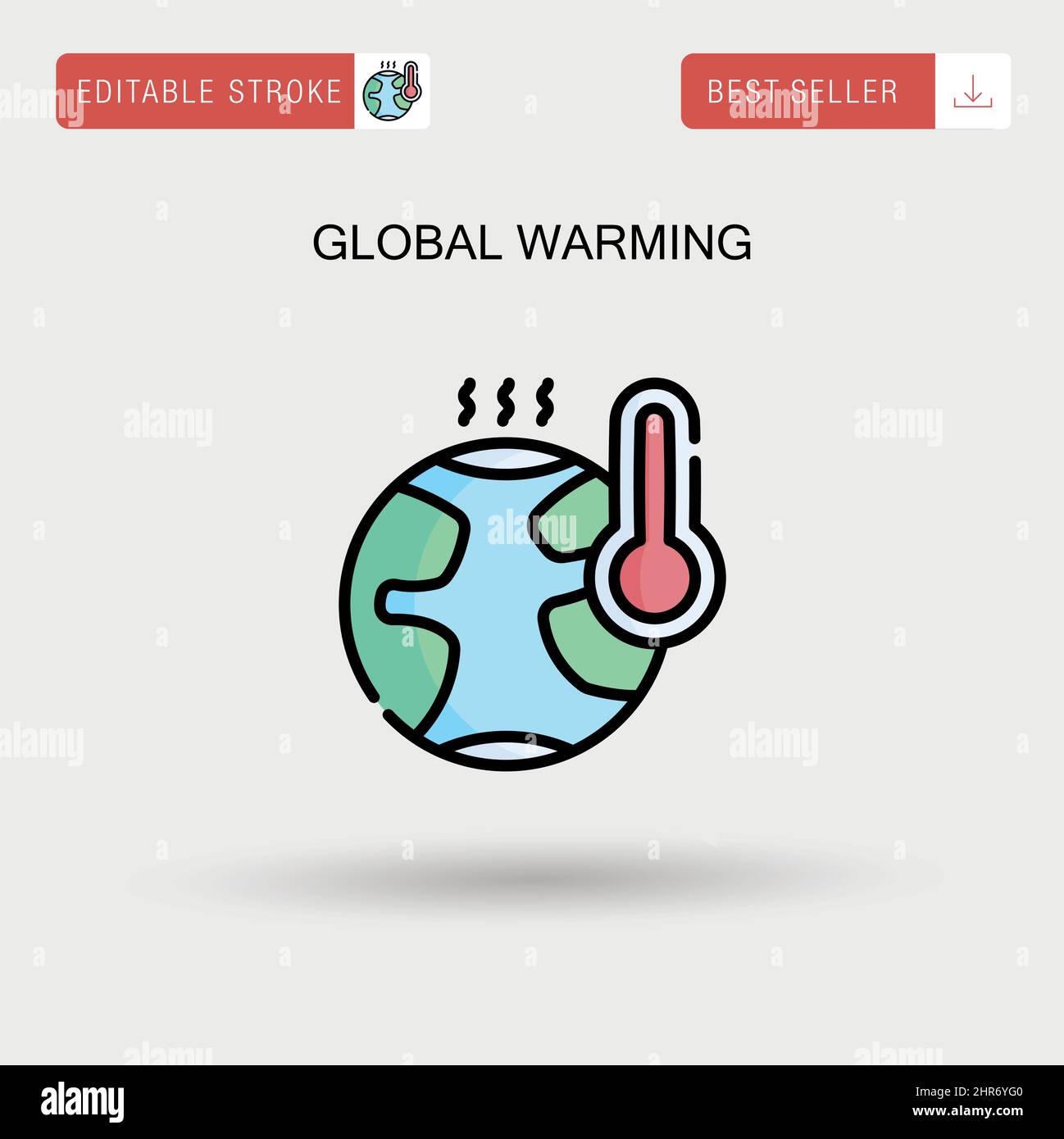 Einfaches Vektorsymbol für die globale Erwärmung. Stock Vektor