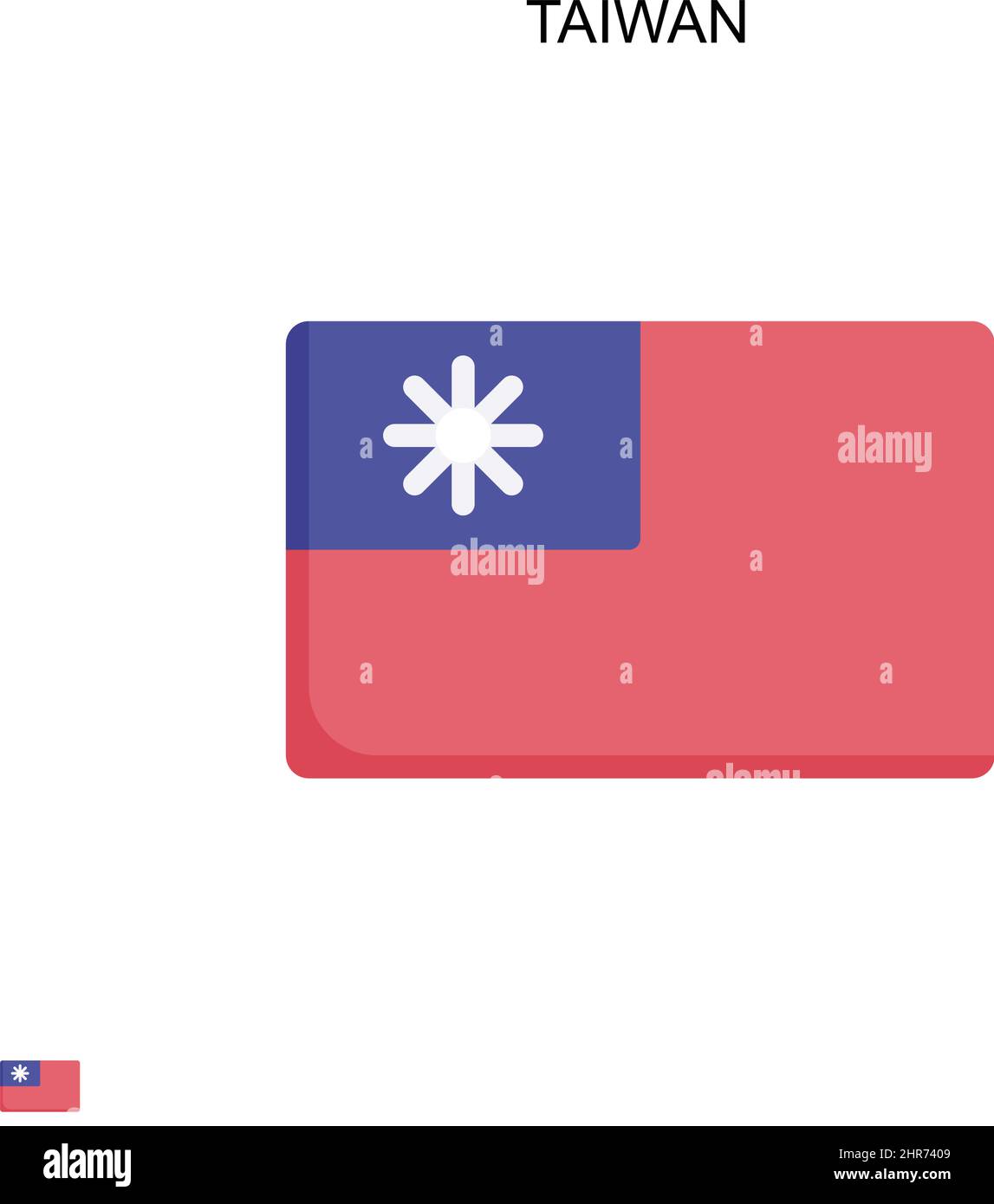 Einfaches Vektor-Symbol für Taiwan. Illustration Symbol Design-Vorlage für Web mobile UI-Element. Stock Vektor