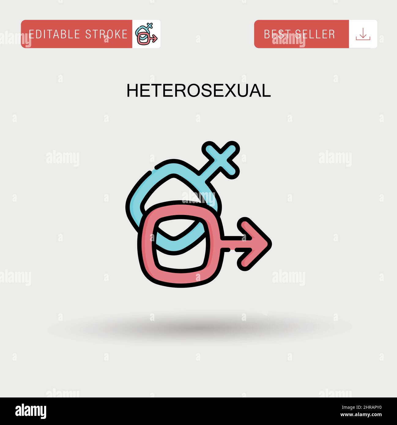Heterosexuelles einfaches Vektor-Symbol. Stock Vektor