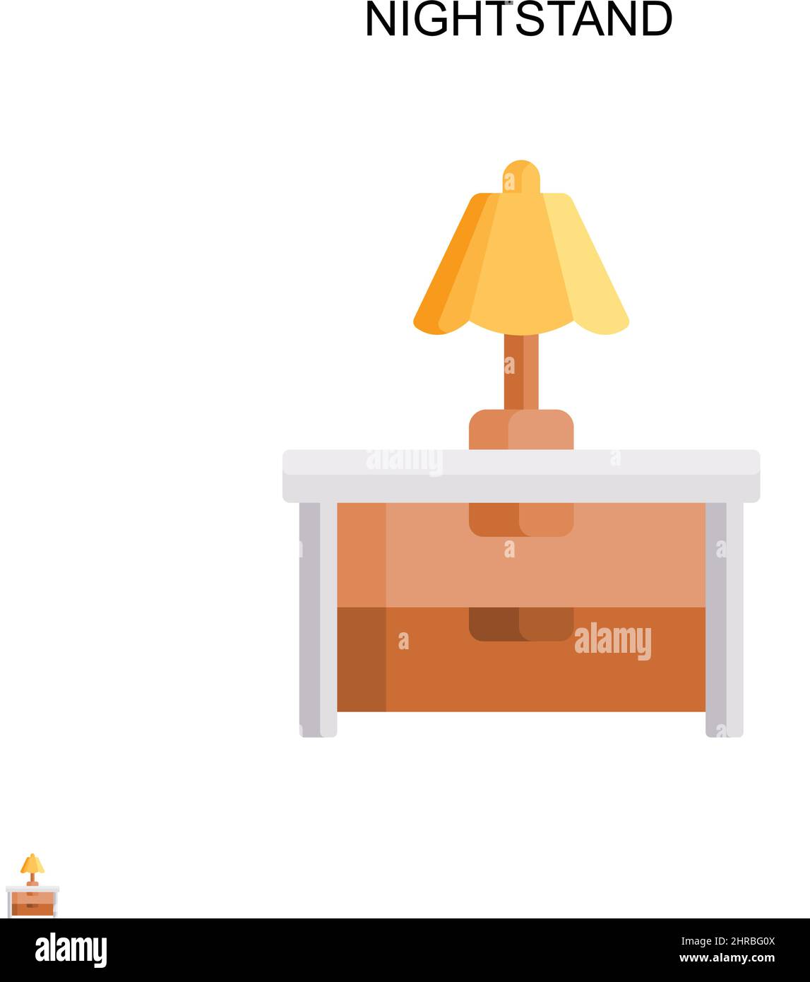 Einfaches Vektor-Symbol für Nachttisch. Illustration Symbol Design-Vorlage für Web mobile UI-Element. Stock Vektor