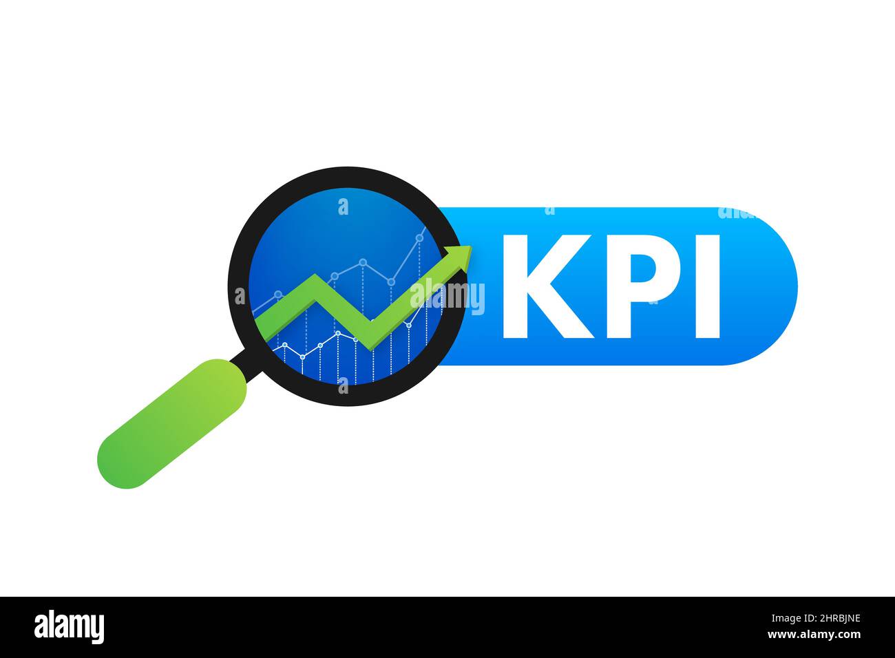 KPI-Key-Performance-Indikator. Messung, Optimierung, Strategie. Vektorgrafik Stock Vektor