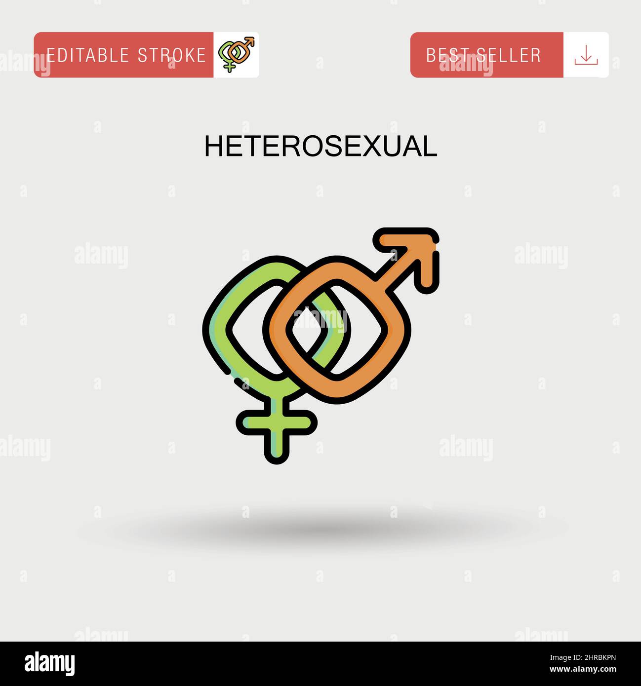 Heterosexuelles einfaches Vektor-Symbol. Stock Vektor