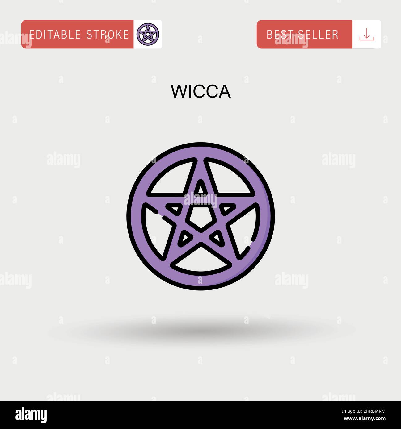Einfaches Vektorsymbol von Wicca. Stock Vektor